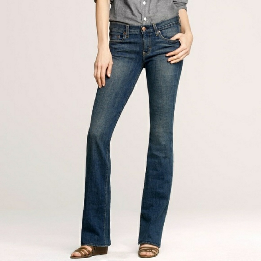 J Crew Boot Cut low rise Dark Wash Jeans Size 27 #97488